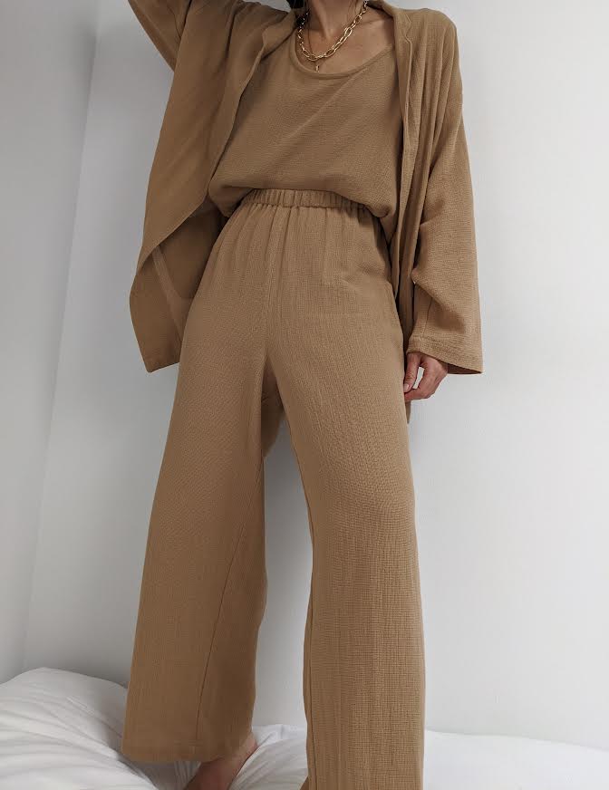 Patricia Waffled Cotton Pant