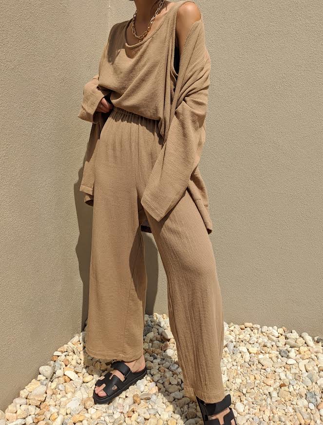 Patricia Waffled Cotton Pant