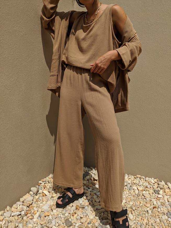 Patricia Waffled Cotton Pant