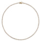 MOSS ROUND CUT, 3MM 4-PRONG, LAB-GROWN WHITE SAPPHIRE GOLD RIVIERE NECKLACE