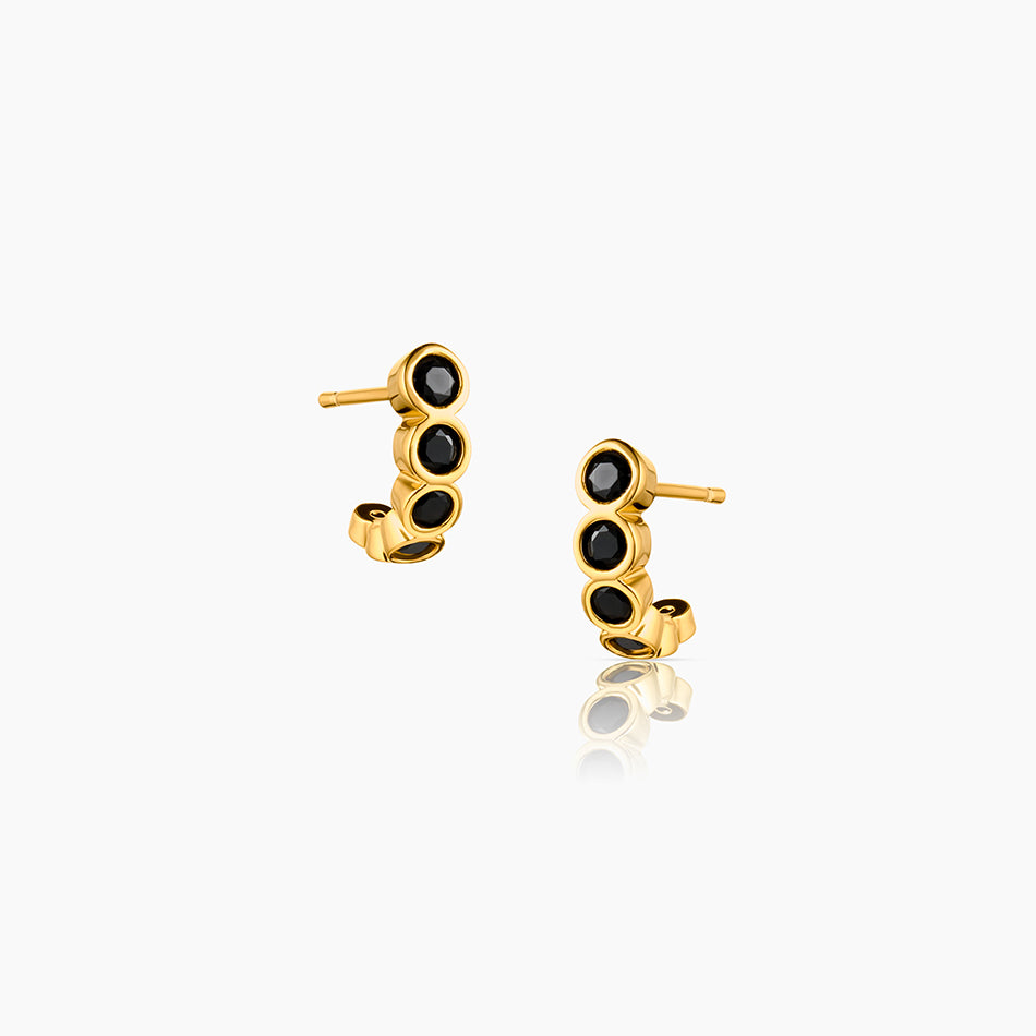 Astrid Onyx Hoop Earrings