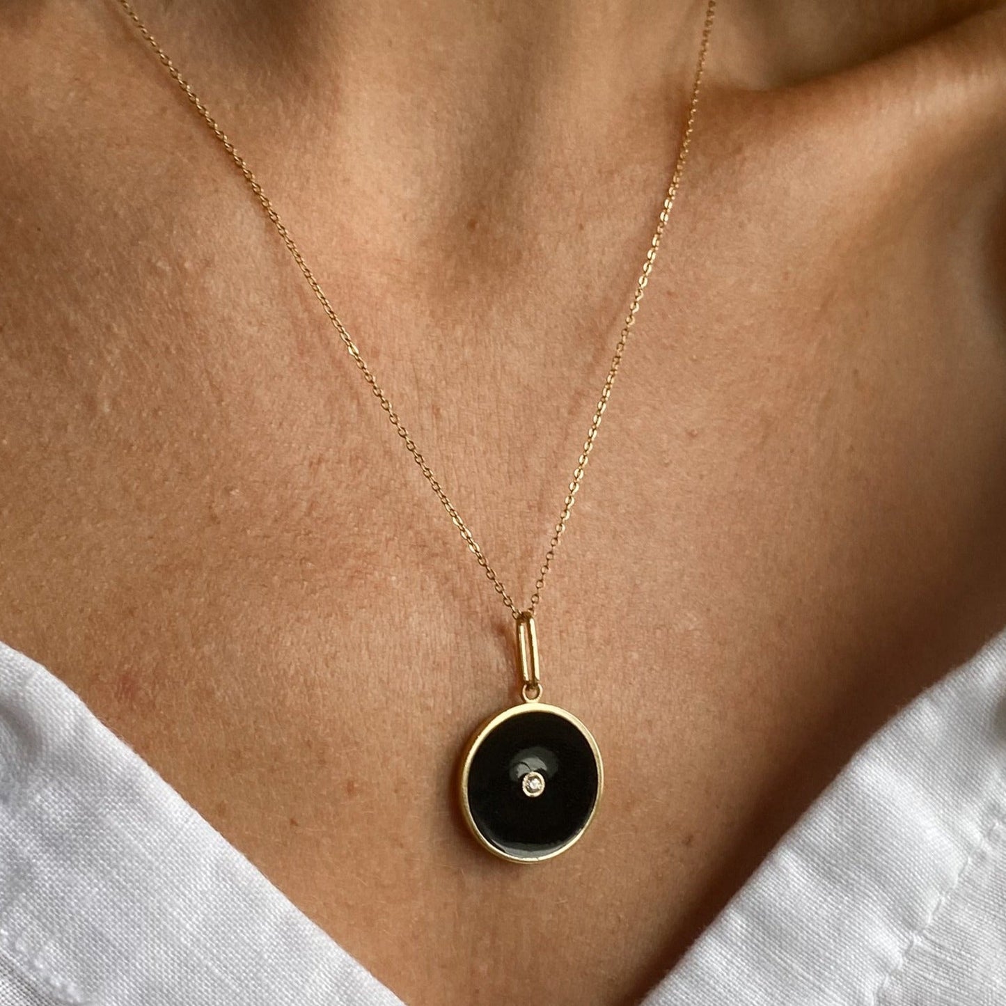 Balia W. Stone Enamel Necklace