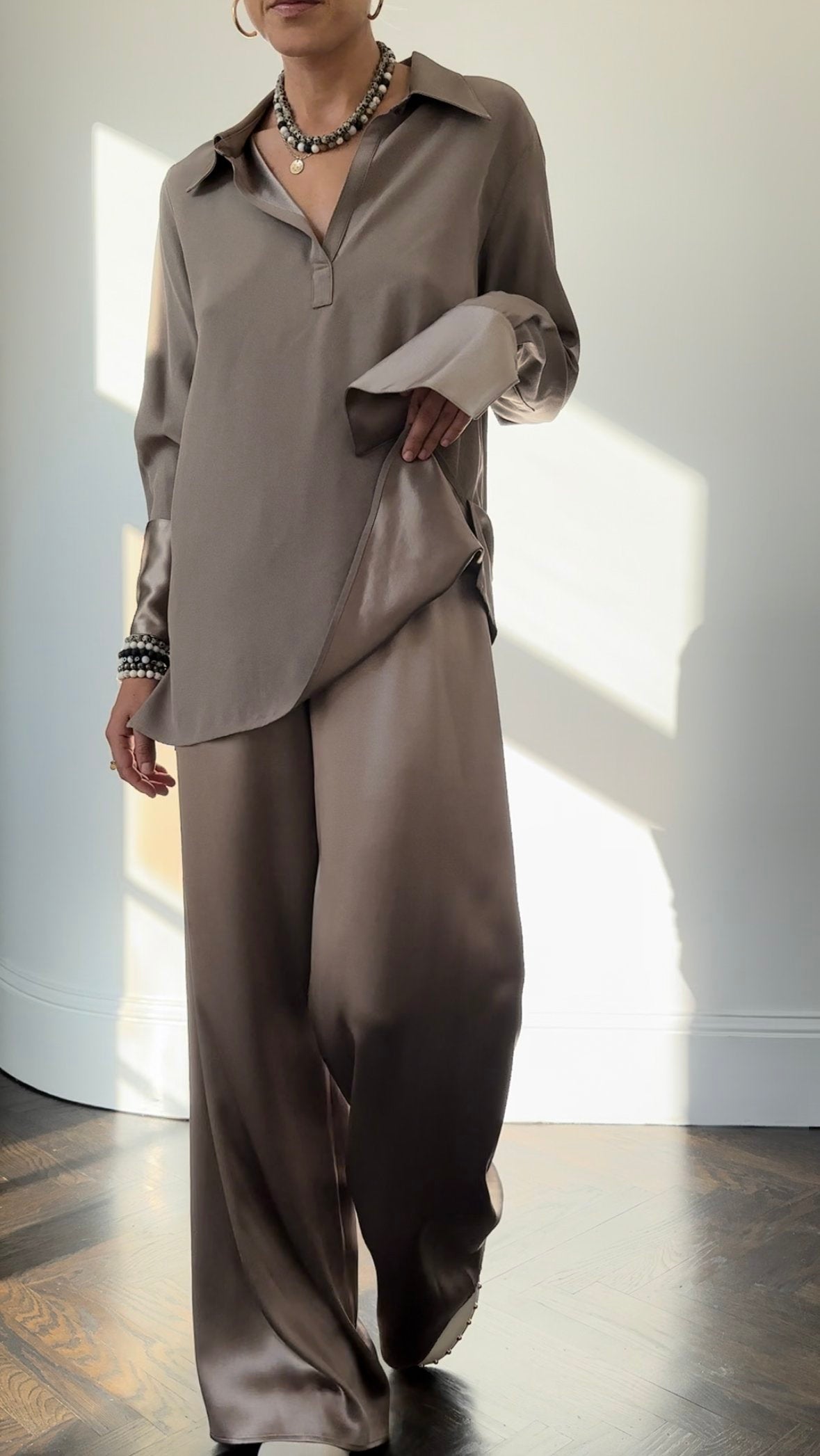 De Terre Top in Crepe Back Satin