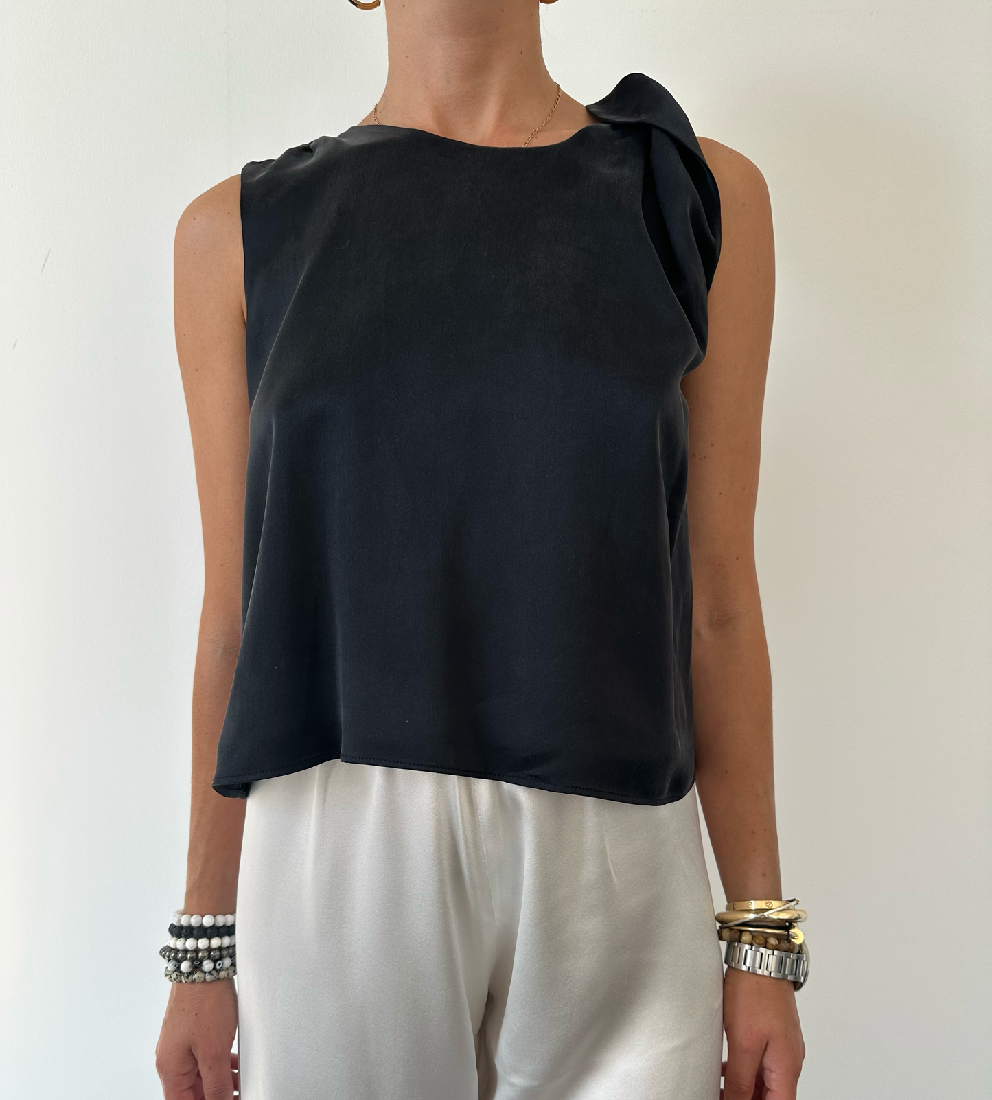 Fleur Top in Sand Washed Silk