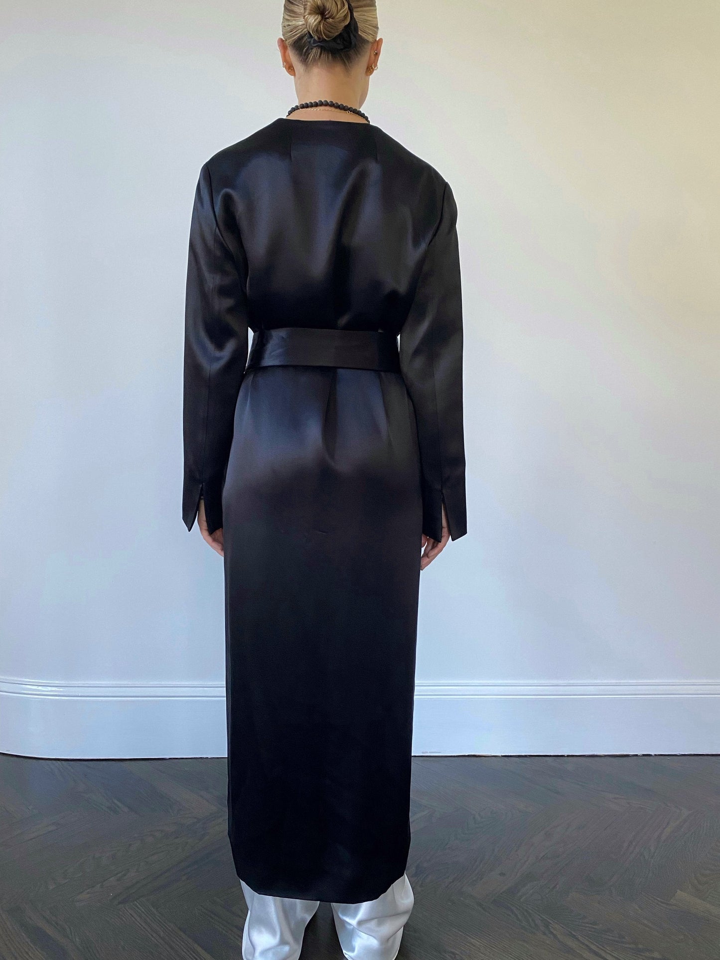 Olivier Coat in Crepe Back Satin
