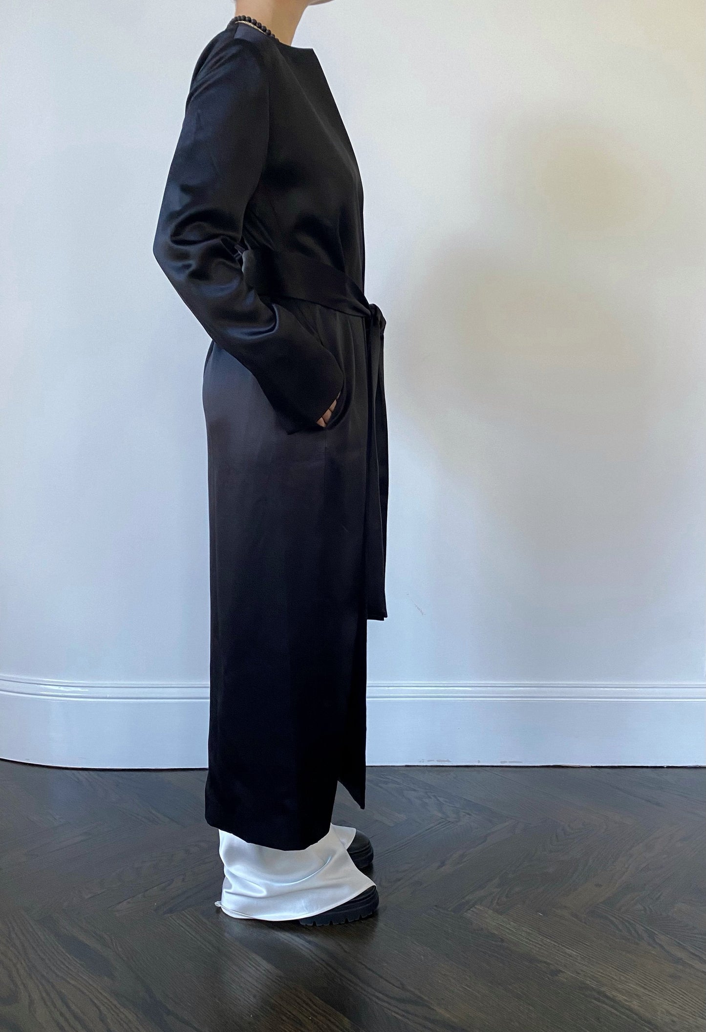 Olivier Coat in Crepe Back Satin