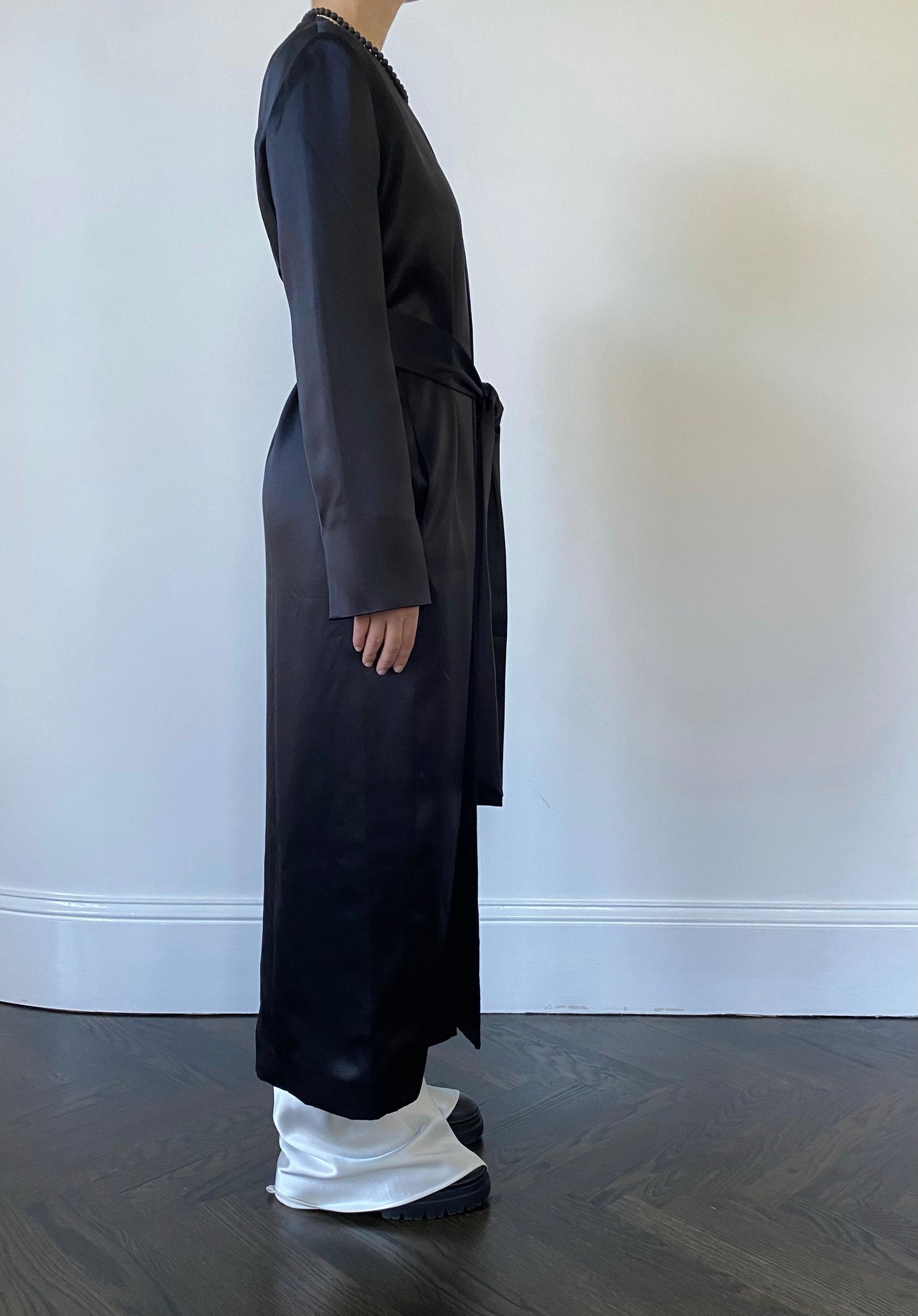 Olivier Coat in Crepe Back Satin