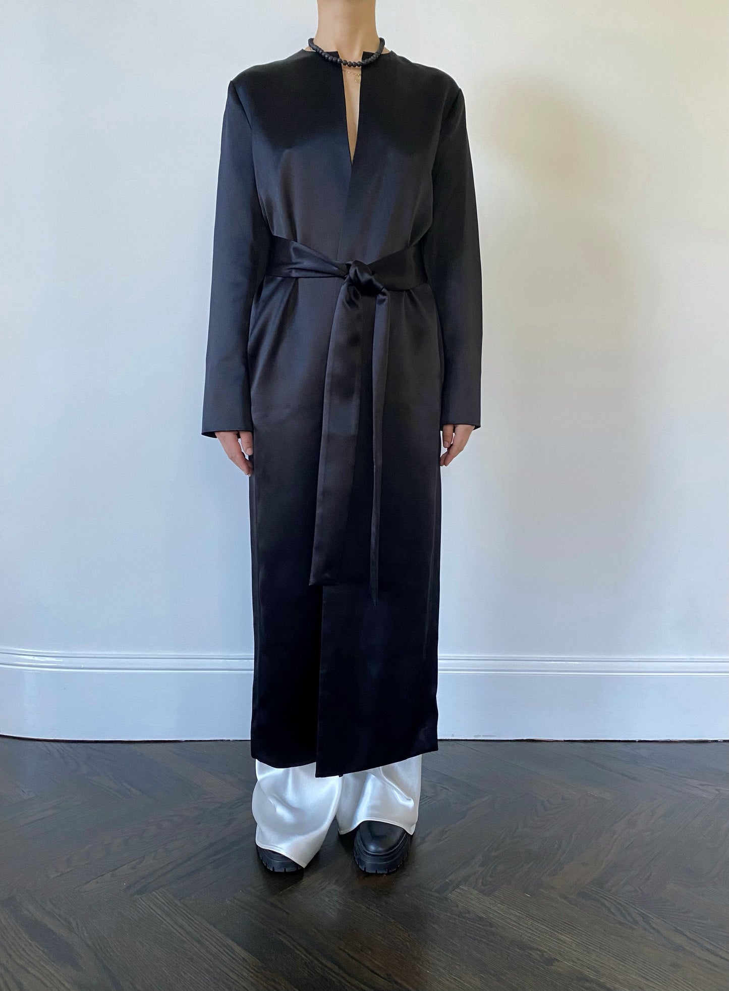 Olivier Coat in Crepe Back Satin