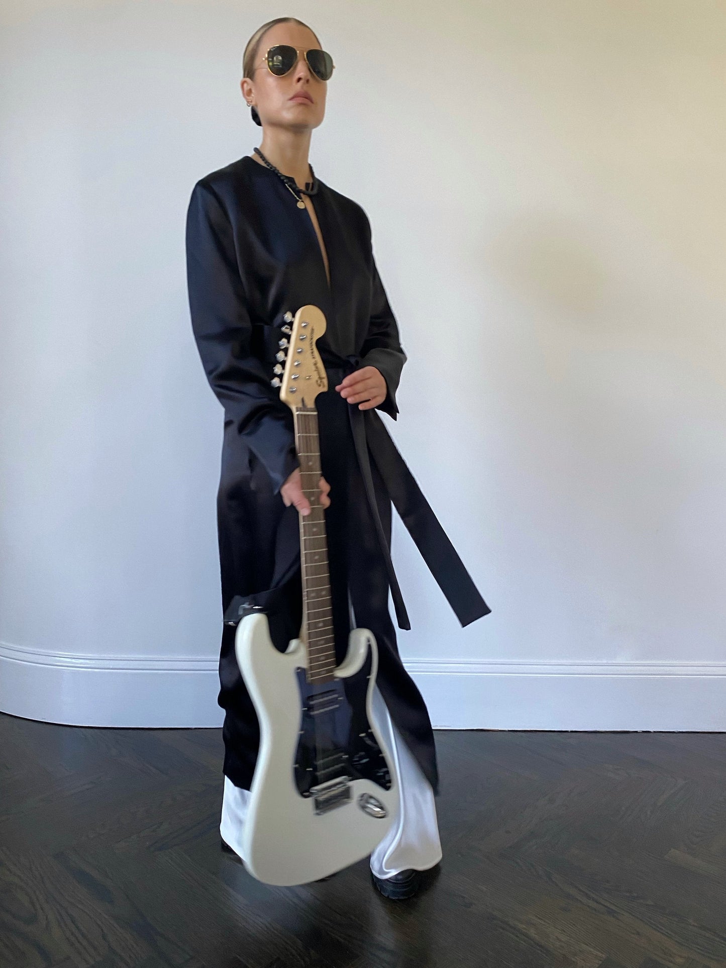 Olivier Coat in Crepe Back Satin