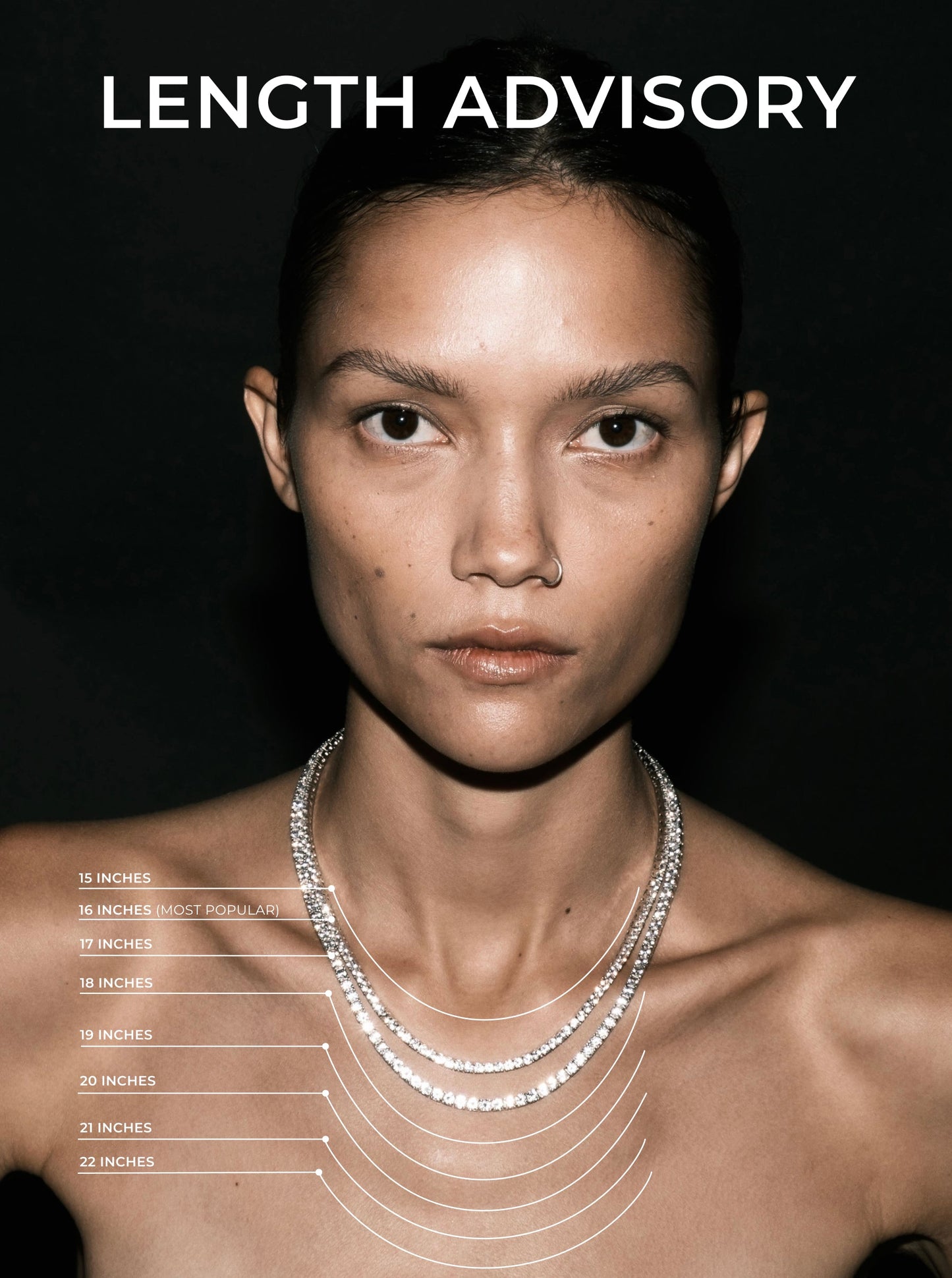 KATE ROUND CUT, LAB-GROWN WHITE SAPPHIRE GOLD RIVIERE NECKLACE