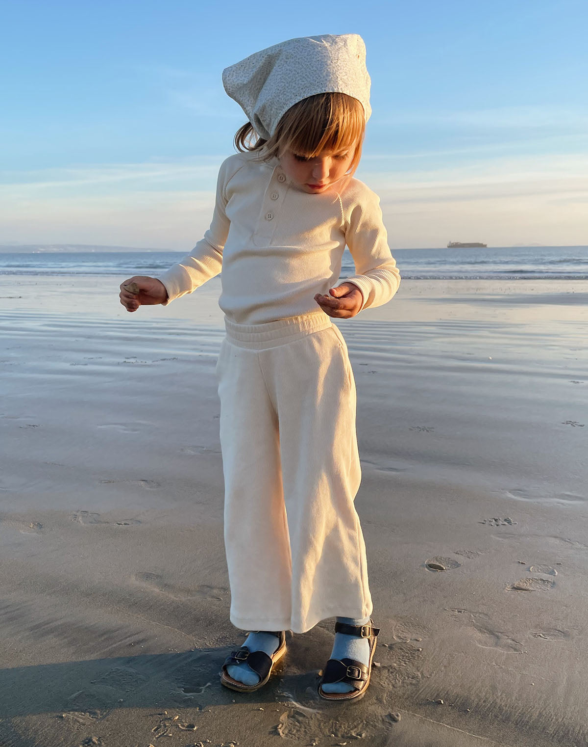 Kids Organic Rib Flare Pant