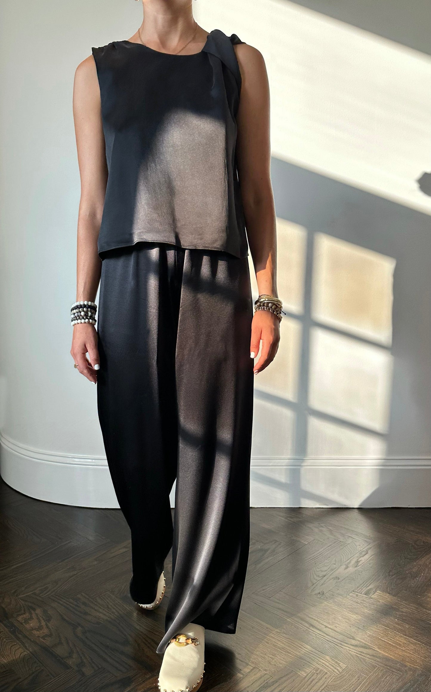 Fleur Top in Sand Washed Silk