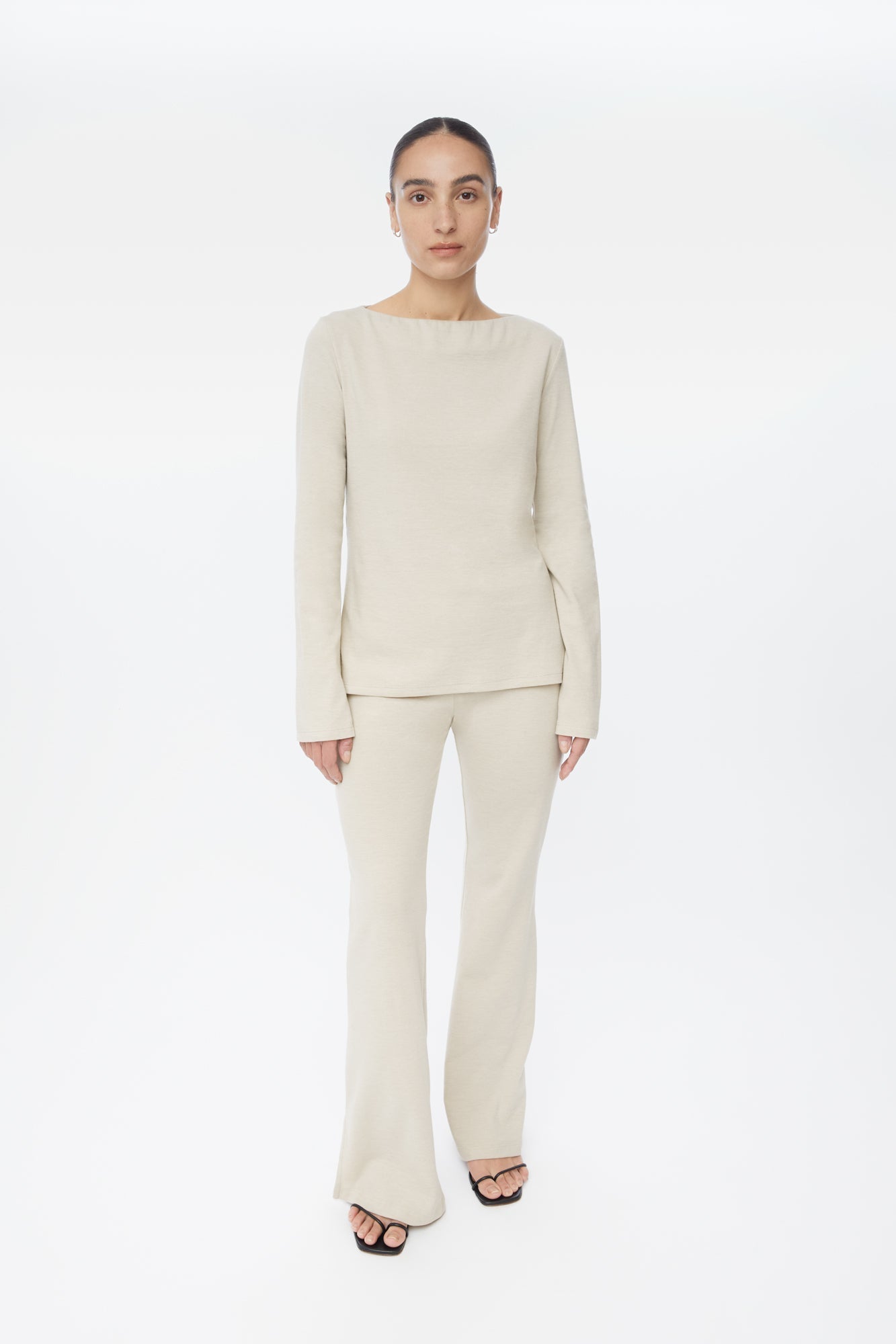 Wool Blend Boatneck Sweater