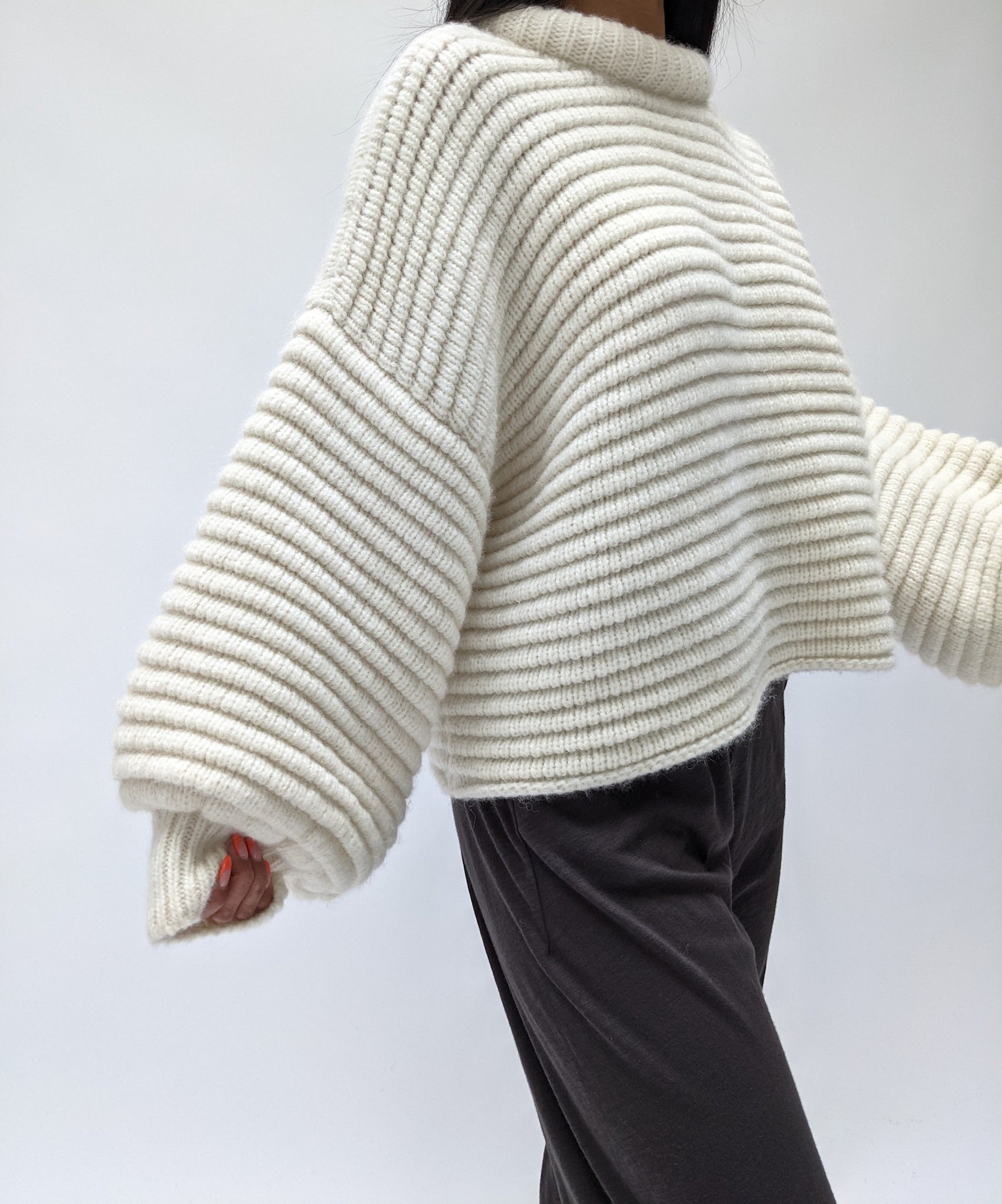 Romy Knitted Alpaca Balloon Sleeve Sweater – SHOPPES