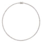 MOSS ROUND CUT, 3MM 4-PRONG, LAB-GROWN WHITE SAPPHIRE SILVER RIVIERE NECKLACE