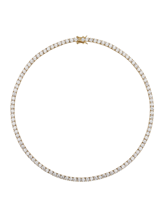 KATE ROUND CUT, LAB-GROWN WHITE SAPPHIRE GOLD RIVIERE NECKLACE