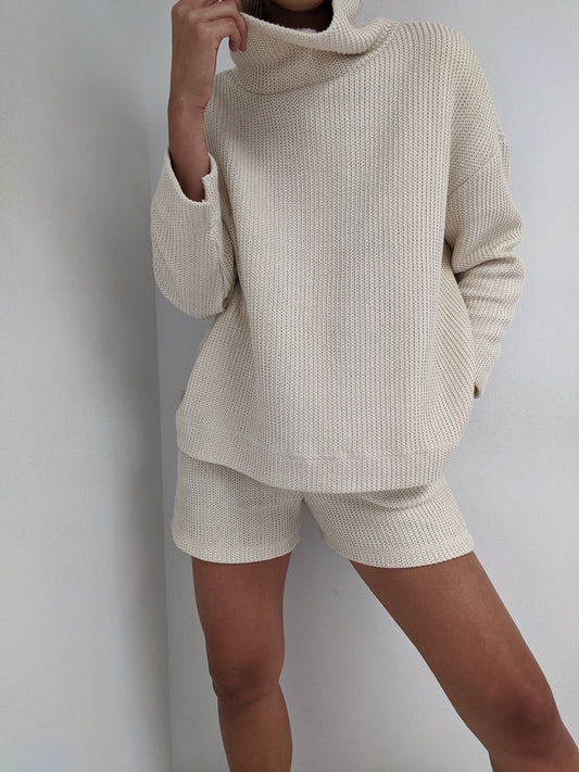 Mia Knitted Cotton Rib Sweater