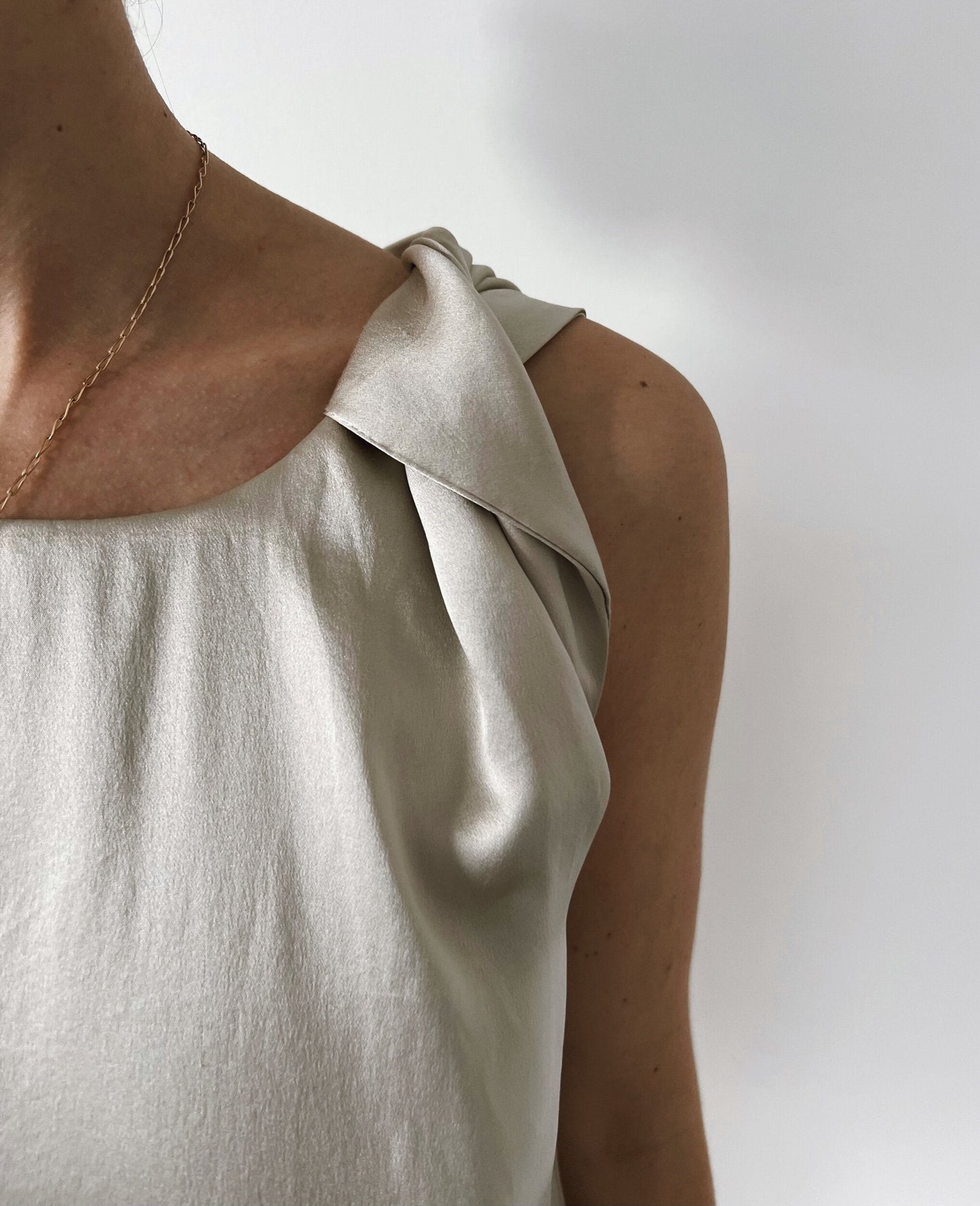 Fleur Top in Sand Washed Silk