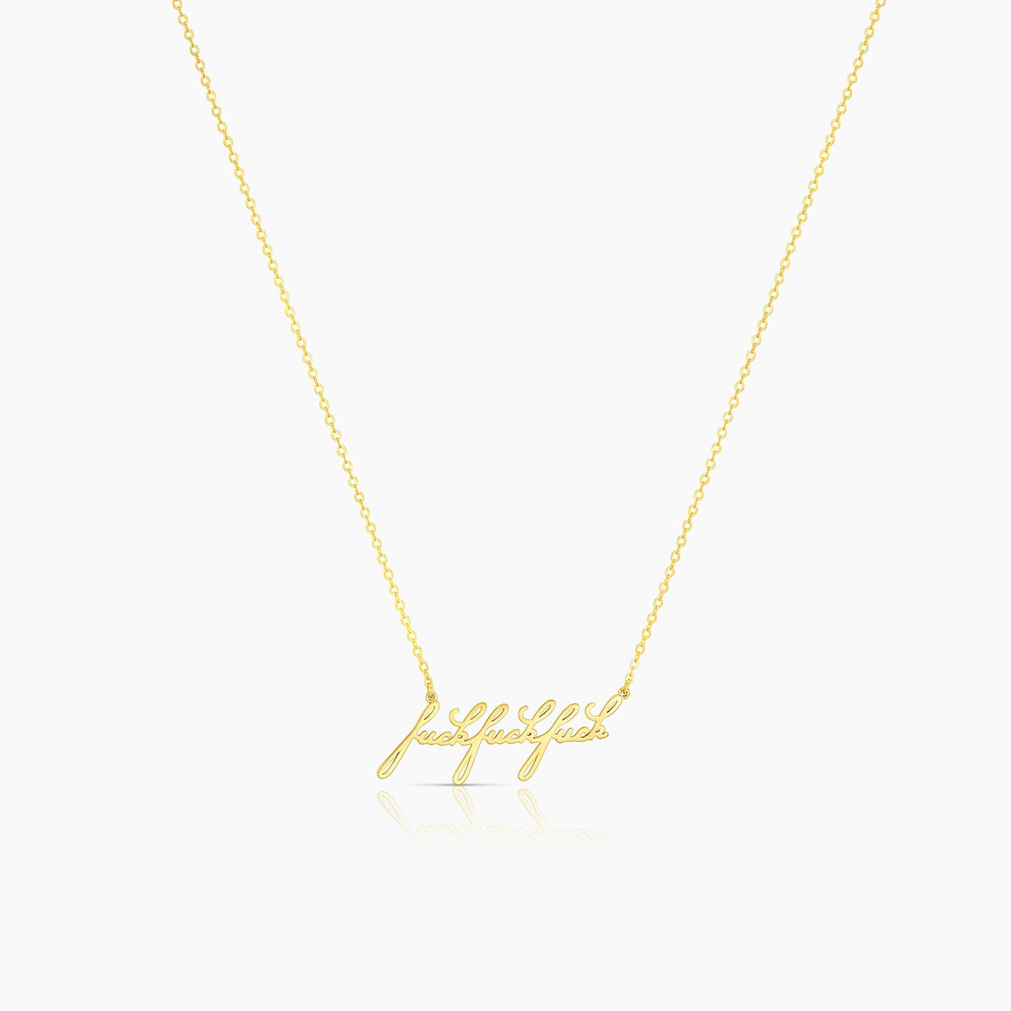 "Fuck Fuck Fuck" Script Necklace