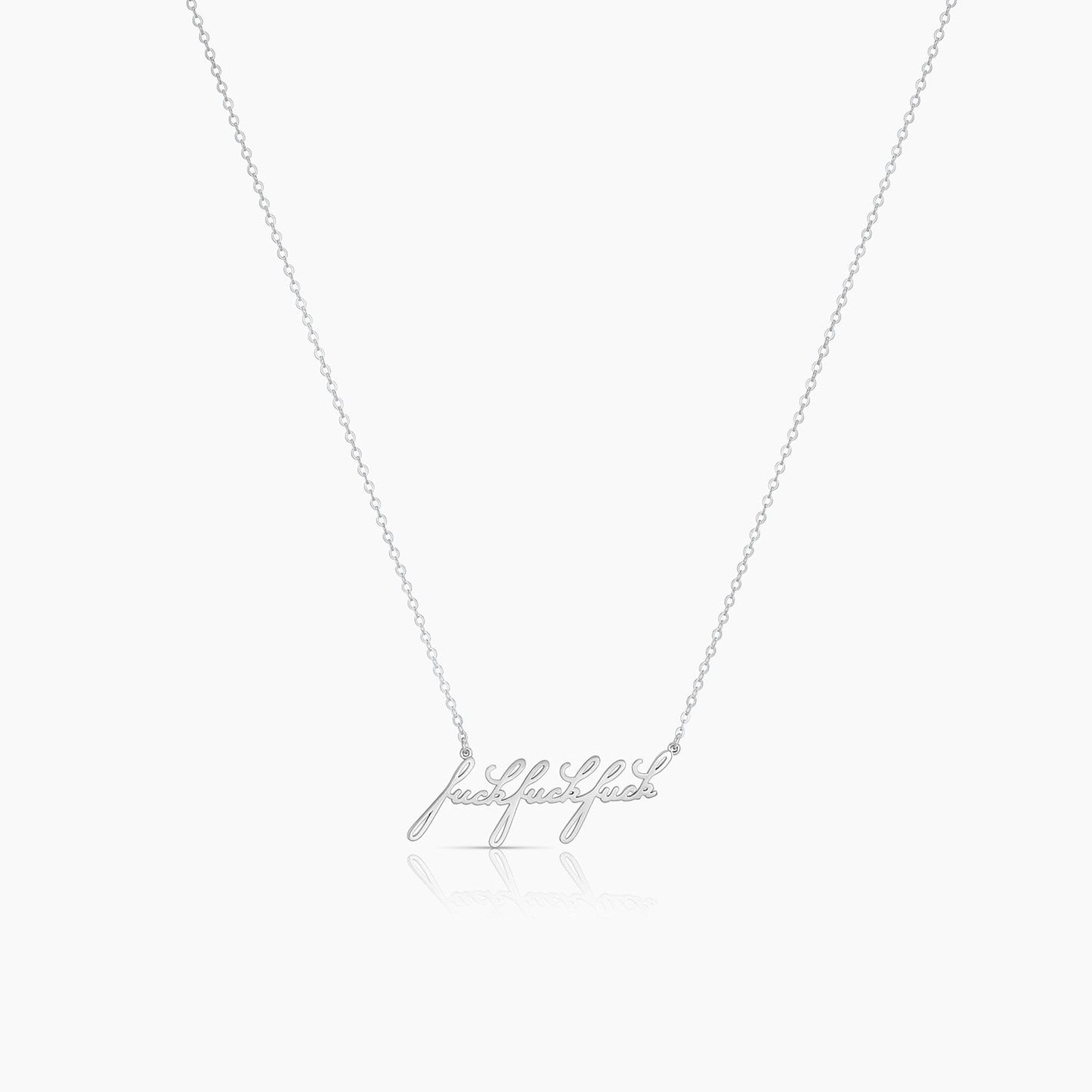 "Fuck Fuck Fuck" Script Necklace