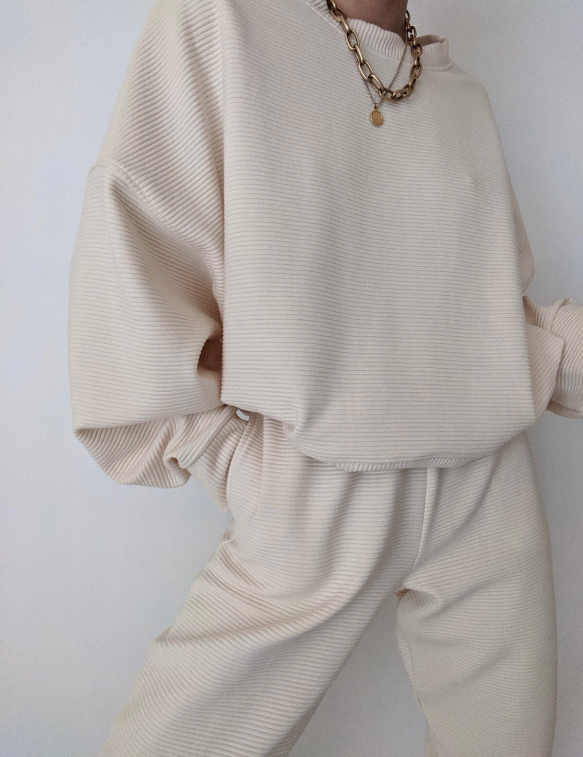 Margot Rippled Cotton Cropped Sweatshirt