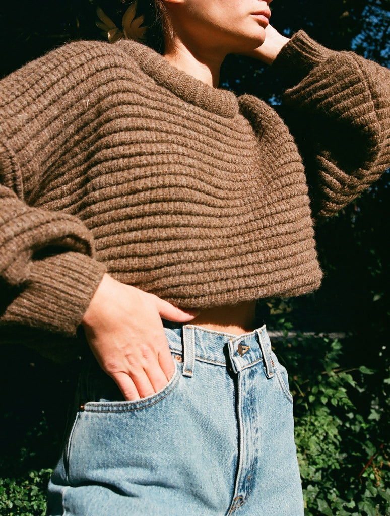 Romy Knitted Alpaca Balloon Sleeve Sweater – SHOPPES | Strickpullover