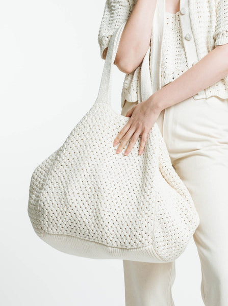 Pointelle Crochet Tote