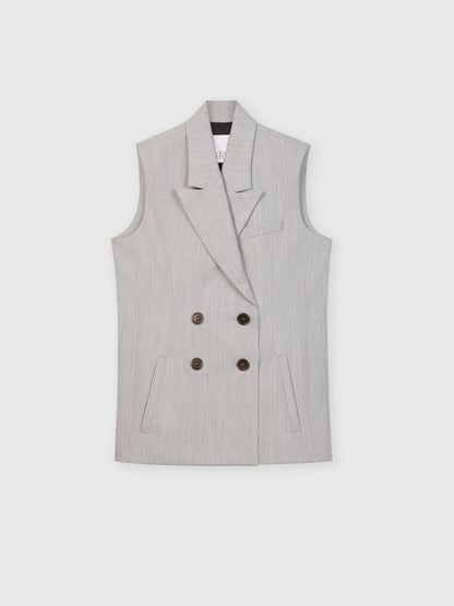 Wool Blend Double Breasted Vest