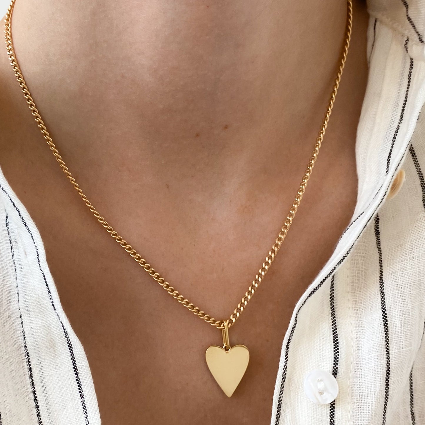 Amaya Heart Curb Necklace